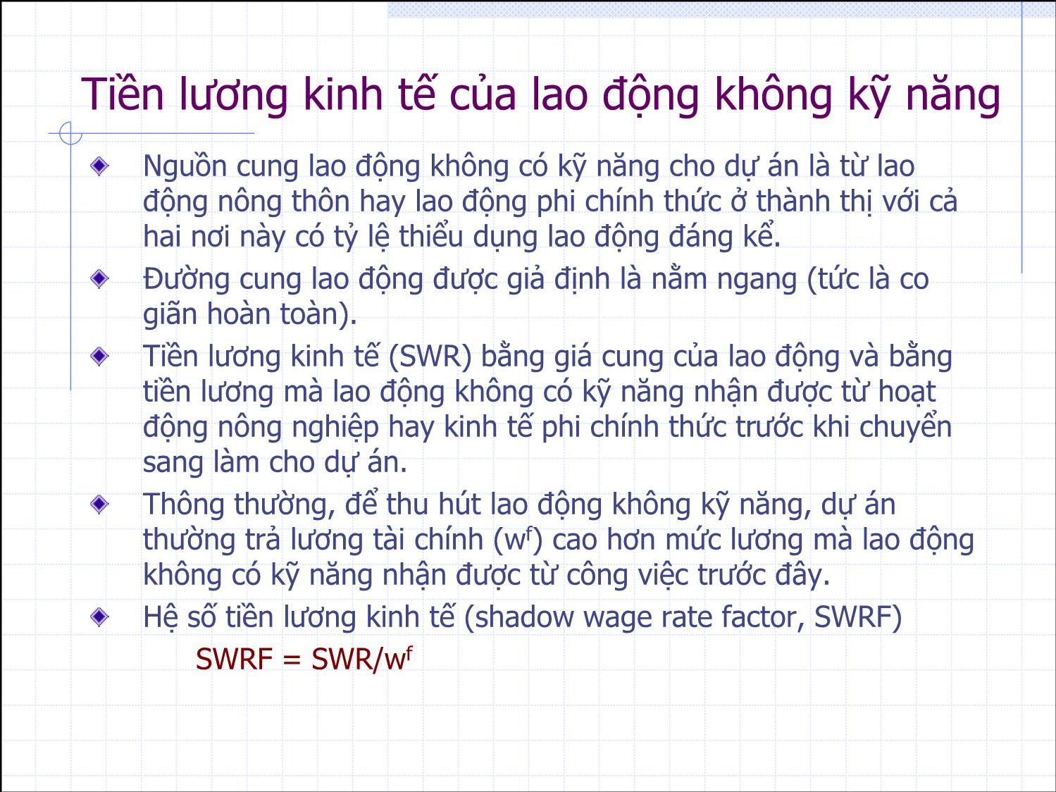 Bài giảng Thẩm định đầu tư công - Bài 11: Chi phí kinh tế của lao động và đất - Nguyễn Xuân Thành trang 4