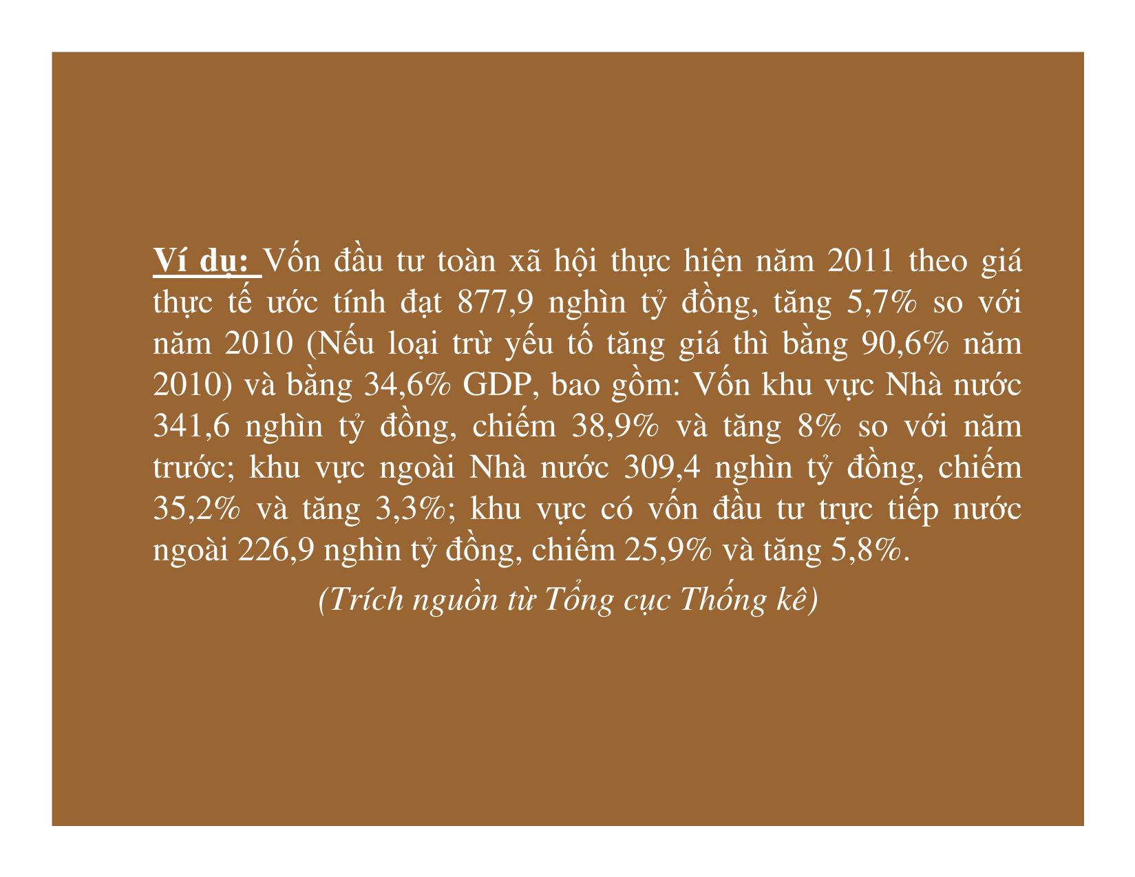 Bài giảng Thống kê đầu tư và xây dựng - Chương 1: Những vấn đề cơ bản của thống kê đầu tư và xây dựng trang 9