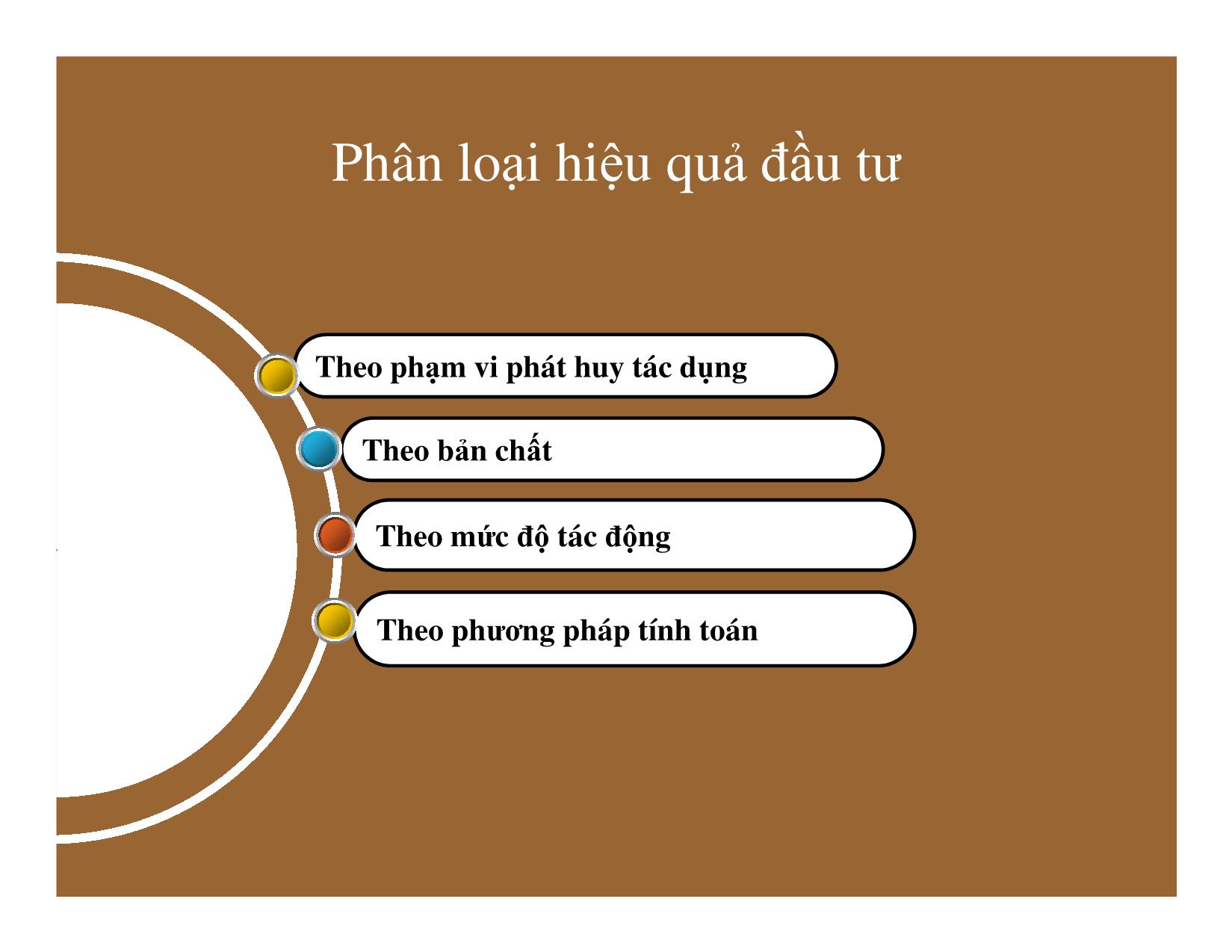 Bài giảng Thống kê đầu tư và xây dựng - Chương 4: Thống kê hiệu quả của đầu tư trang 5