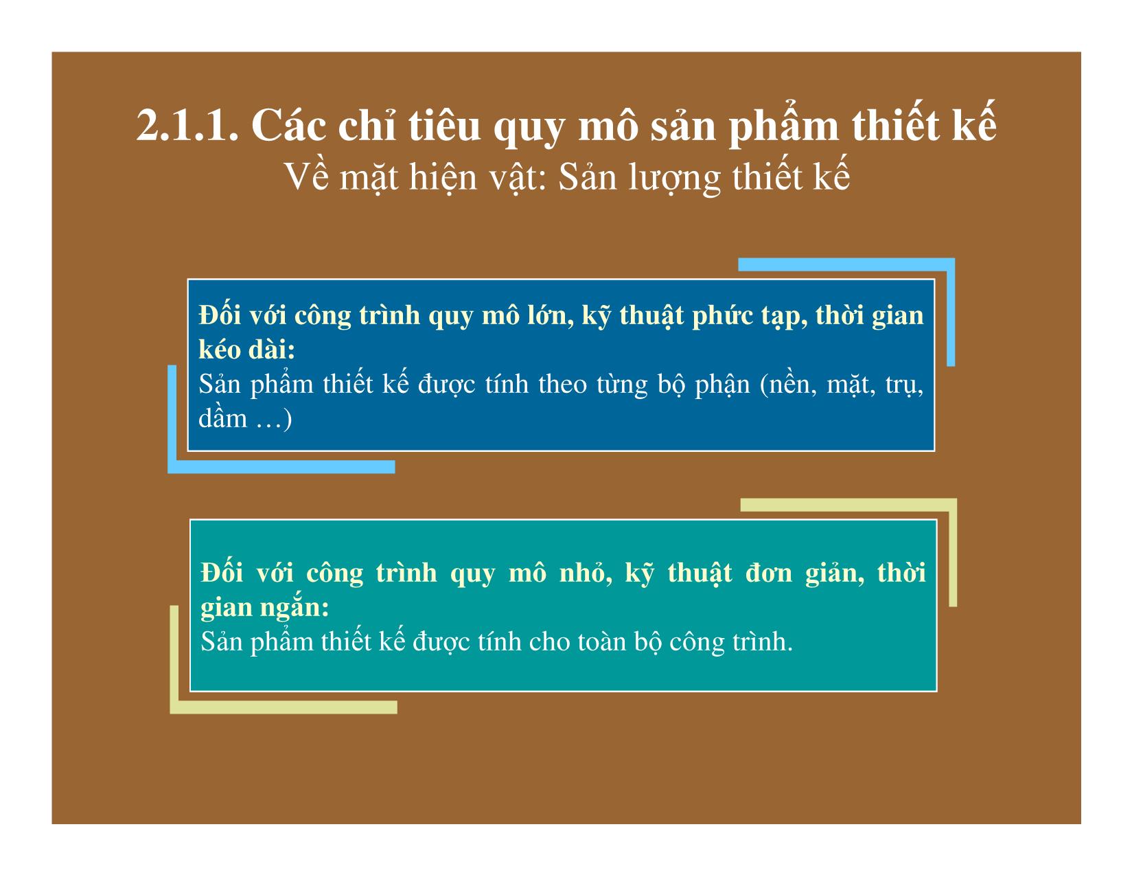 Bài giảng Thống kê đầu tư và xây dựng - Chương 5: Thống kê thiết kế dự toán trong xây dựng trang 10