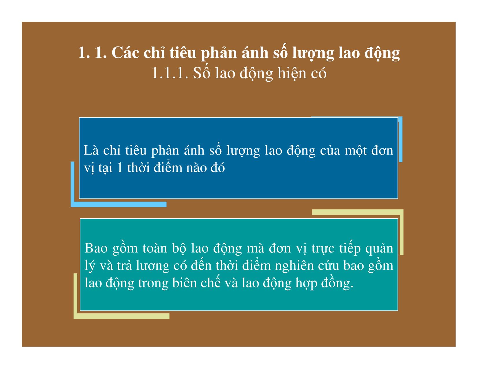 Bài giảng Thống kê đầu tư và xây dựng - Chương 7: Thống kê lao động trong đơn vị xây dựng trang 4