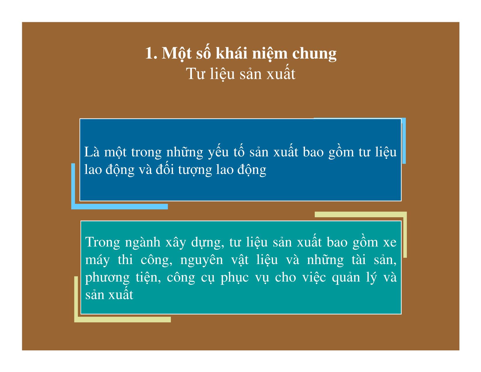 Bài giảng Thống kê đầu tư và xây dựng - Chương 8: Thống kê tư liệu sản xuất và tiến bộ kỹ thuật trong xây dựng trang 3