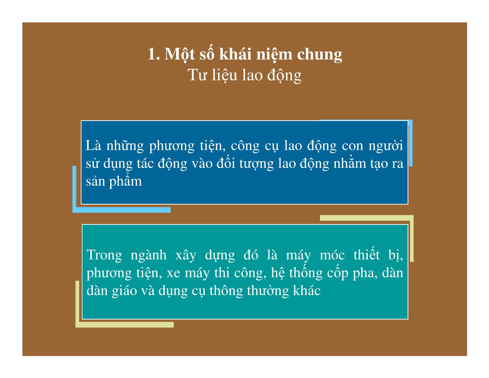 Bài giảng Thống kê đầu tư và xây dựng - Chương 8: Thống kê tư liệu sản xuất và tiến bộ kỹ thuật trong xây dựng trang 4