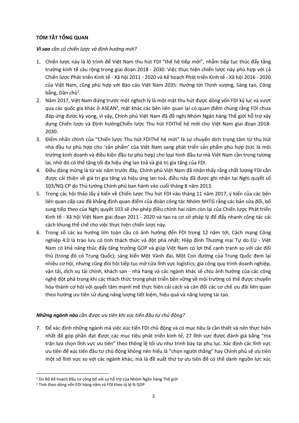 Tài liệu Chiến lược và định hướng chiến lược thu hút FDI thế hệ mới, giai đoạn 2018-2030 trang 3