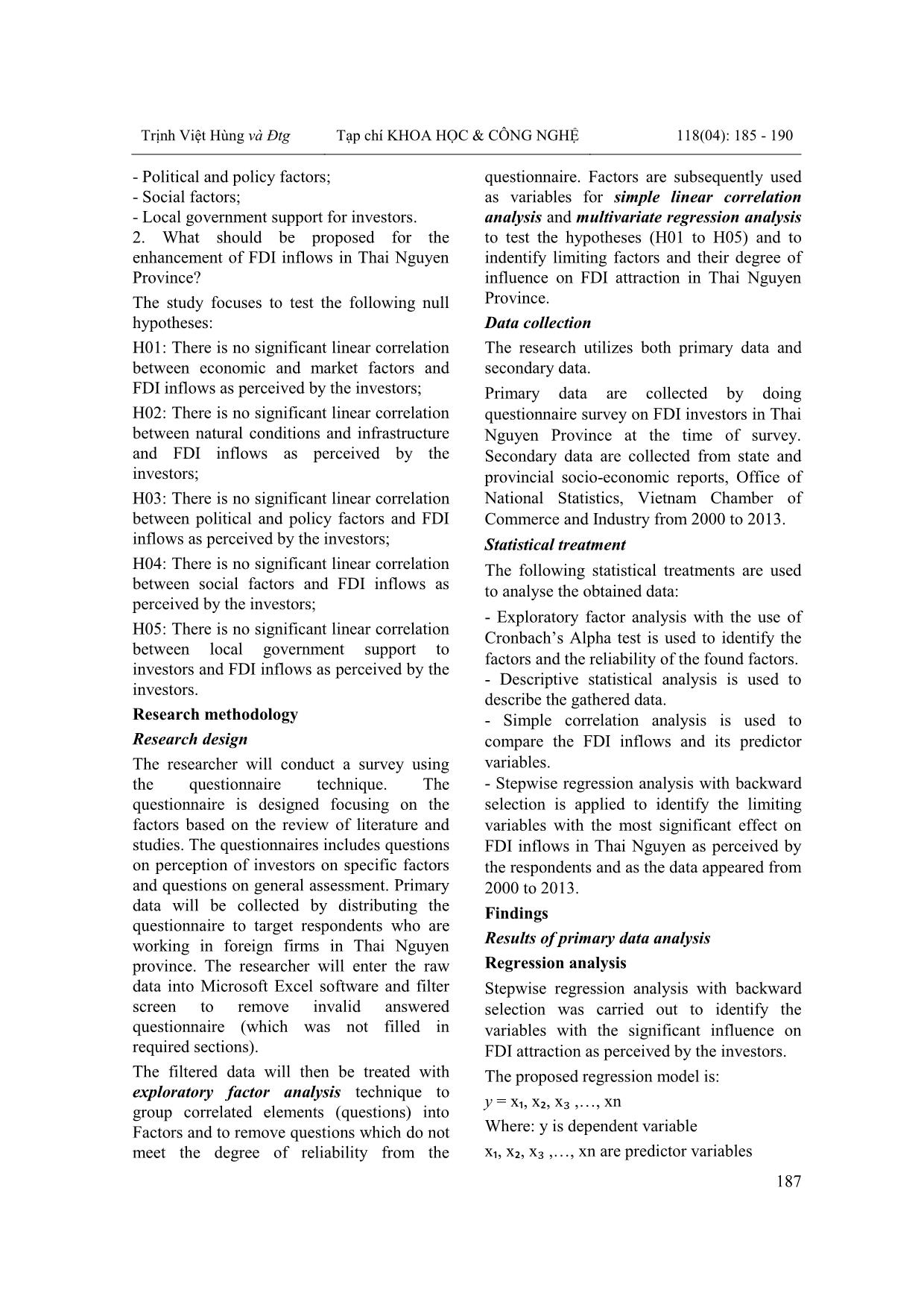 Factors affecting foreign direct investment attraction a case study of Thai Nguyen province trang 3