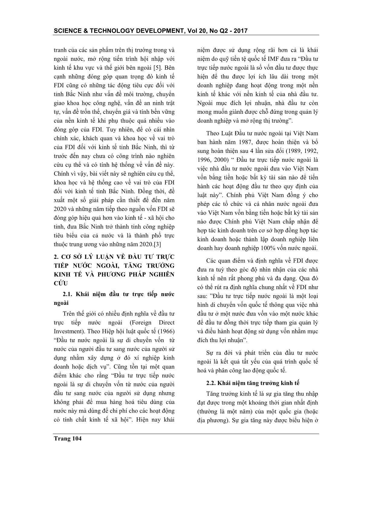 Những đóng góp quan trọng của đầu tư nước ngoài trong phát triển kinh tế của tỉnh Bắc Ninh trang 2