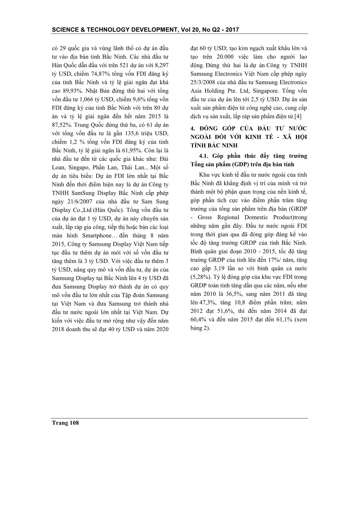 Những đóng góp quan trọng của đầu tư nước ngoài trong phát triển kinh tế của tỉnh Bắc Ninh trang 6