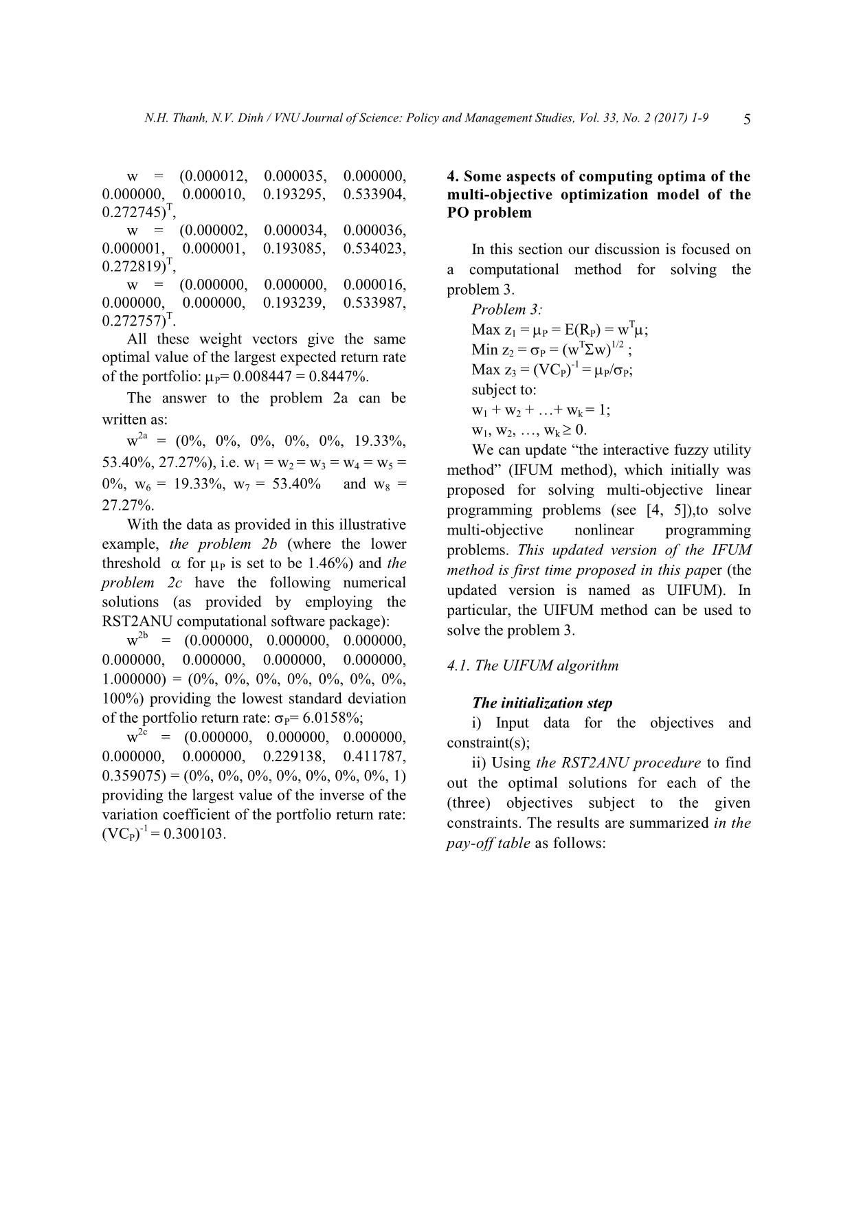 Portfolio optimization: Some aspects of modeling and computing trang 5