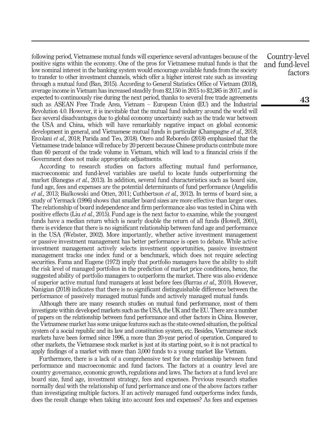 The impact of country - Level and fund - Level factors on mutual fund performance in Viet Nam trang 2