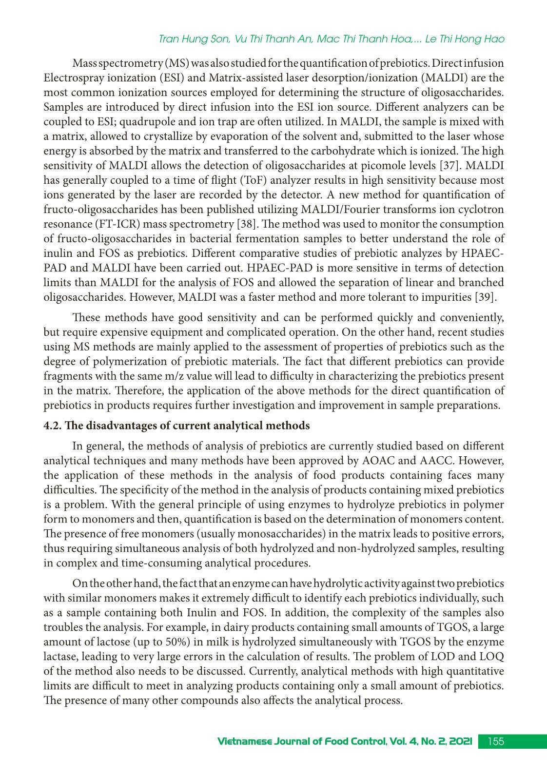 A review of current analytical methods for the determination of prebiotics in foods trang 10