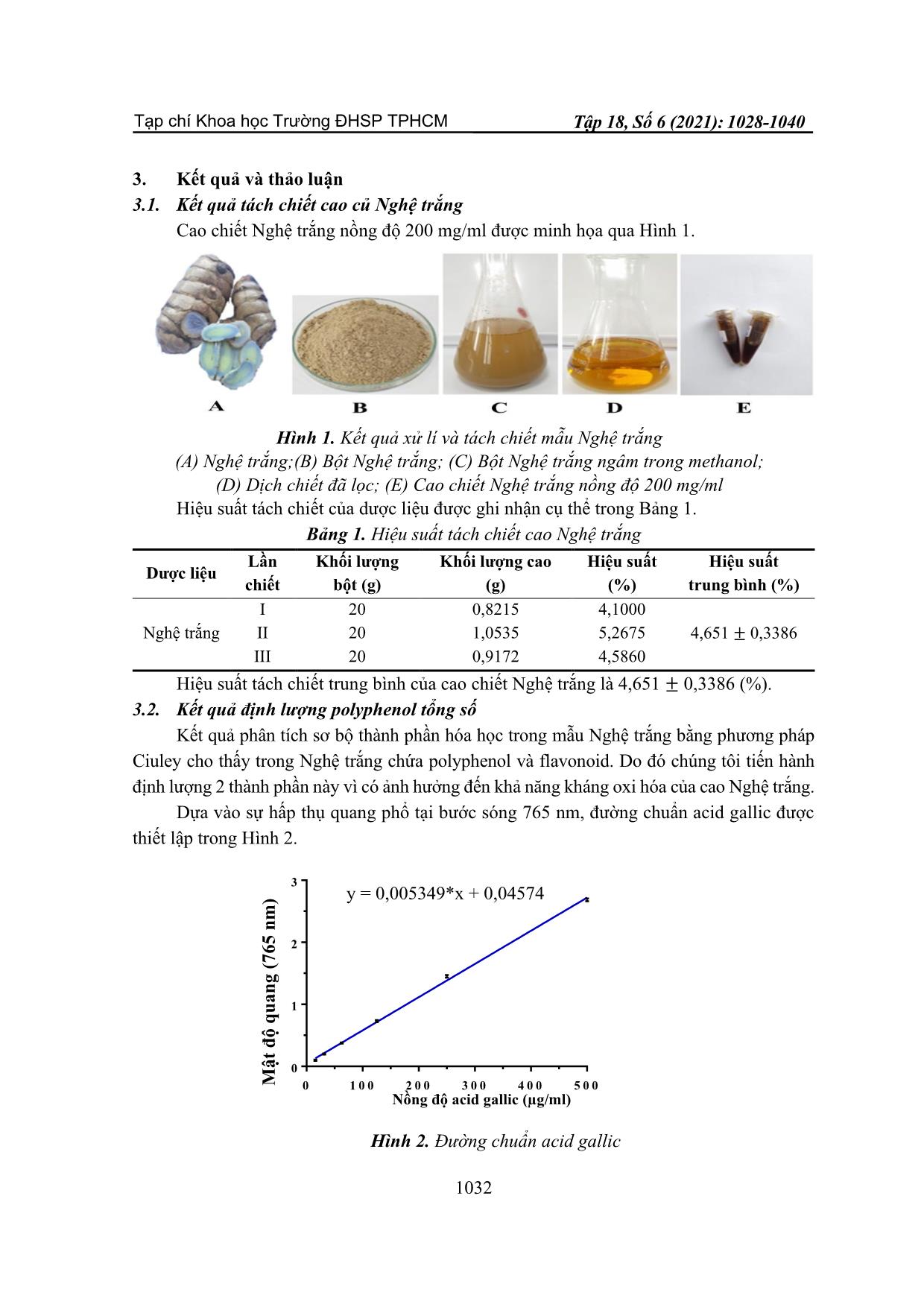 Đánh giá hoạt tính kháng oxy hóa của cao chiết nghệ trắng (curcuma aromatica salisb) trang 5