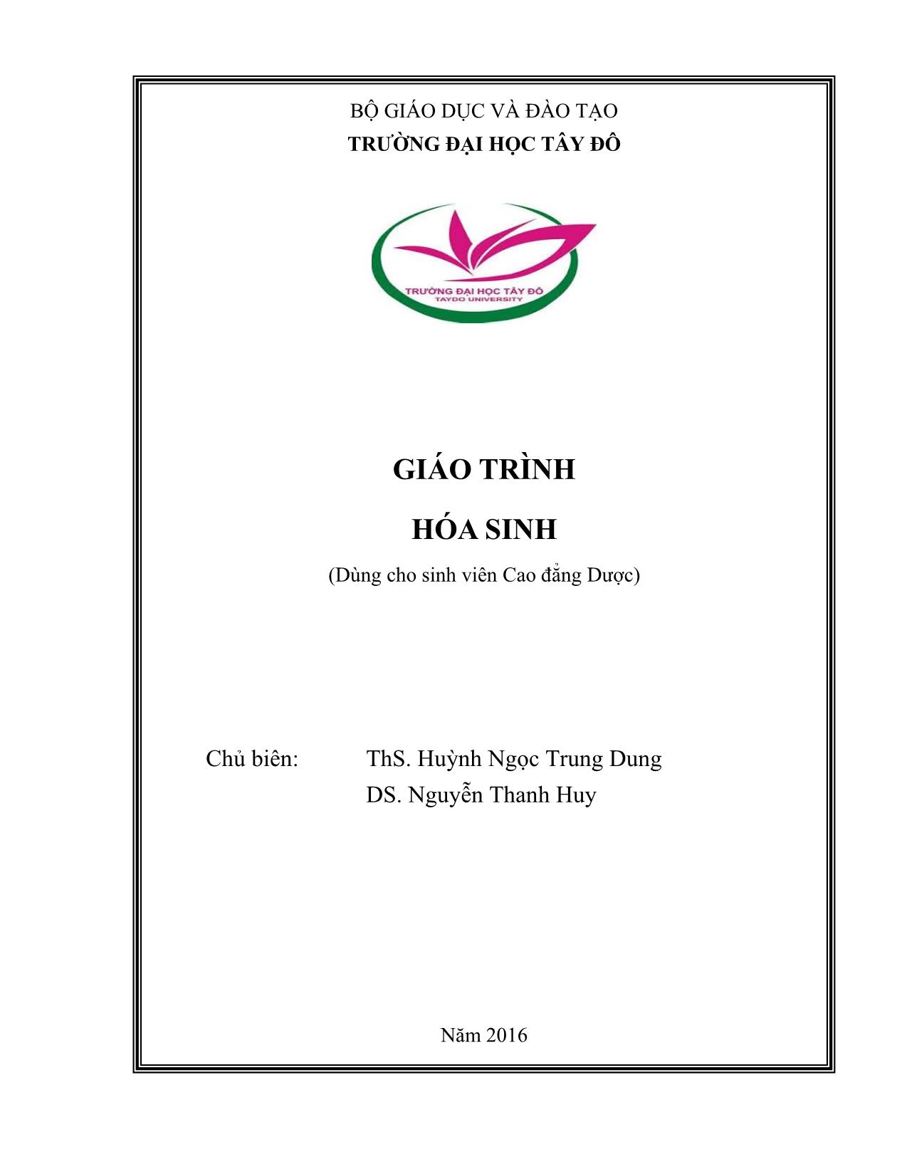 Giáo trình Hóa sinh trang 1