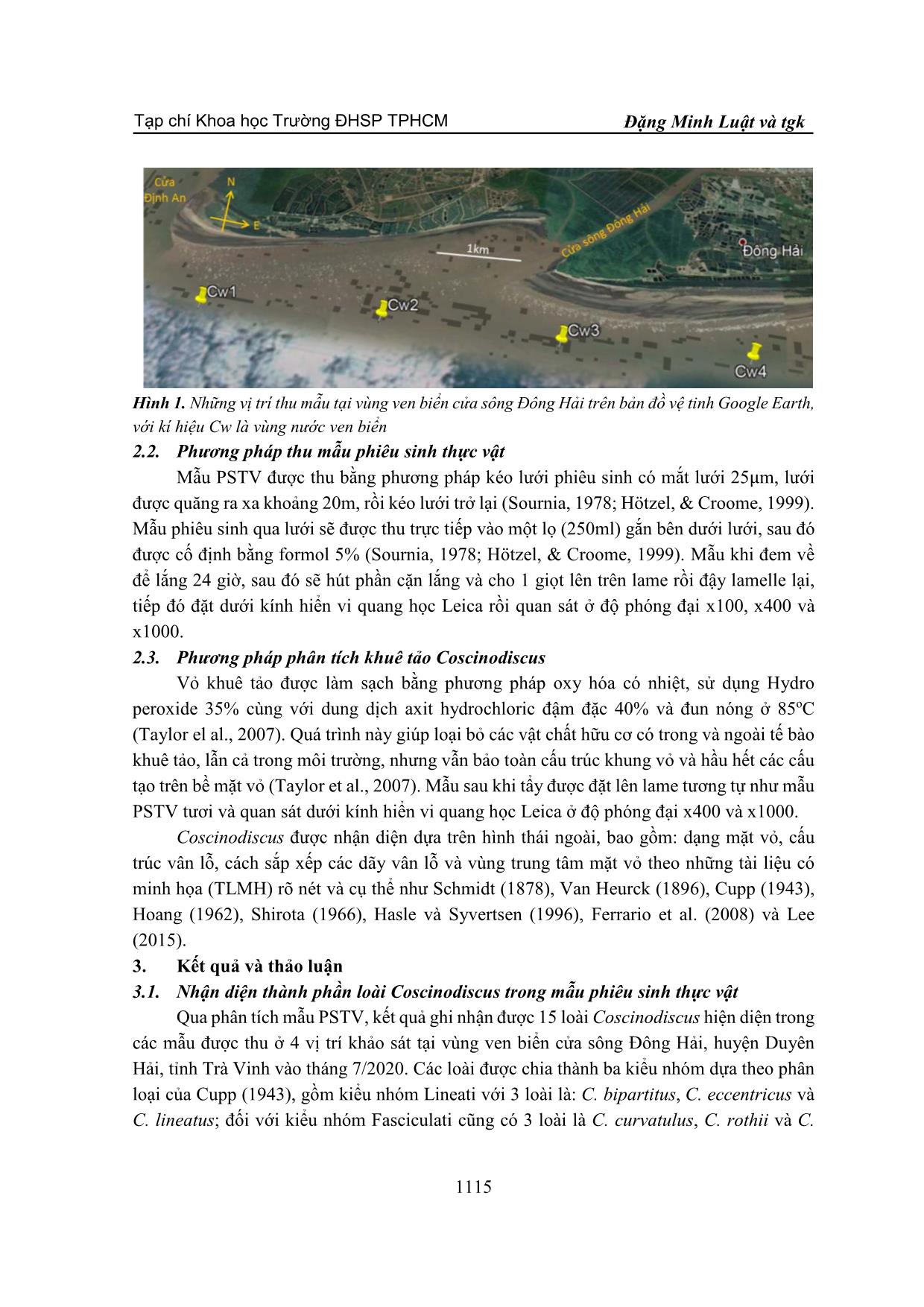 Nhận diện khuê tảo trung tâm coscinodiscus tại ven biển cửa sông Đông Hải, huyện Duyên Hải, tỉnh Trà Vinh trang 3