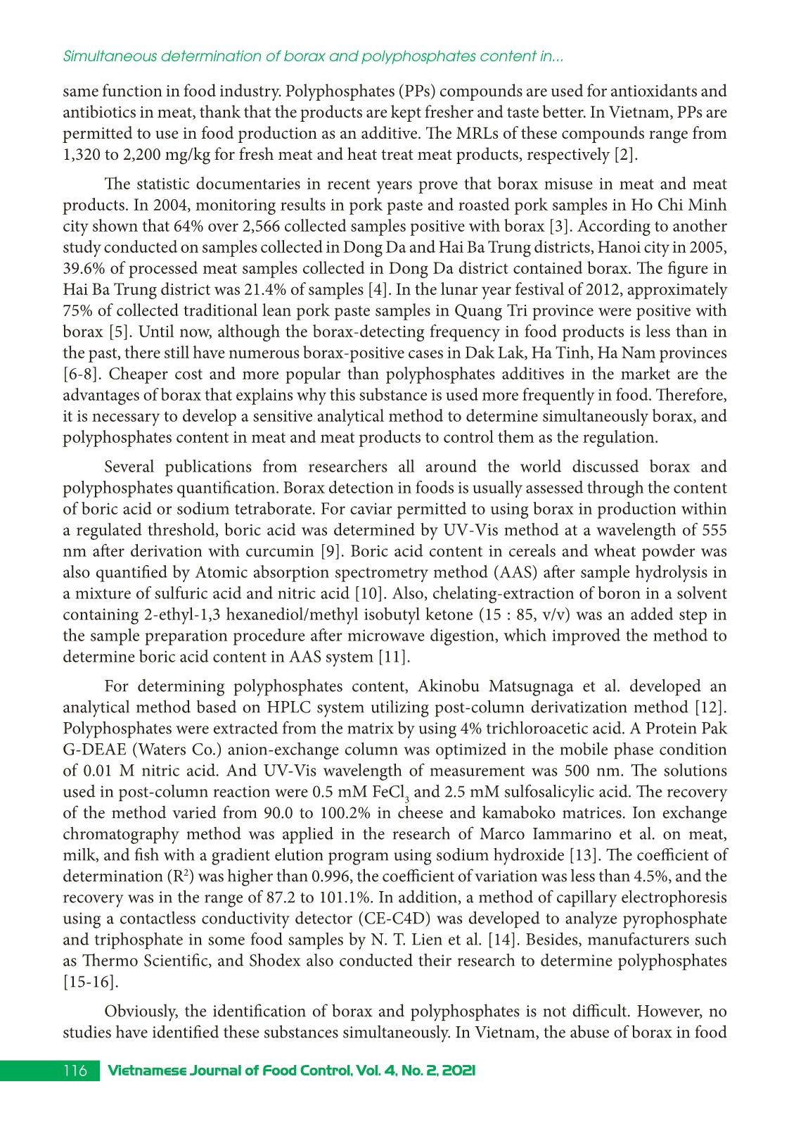 Simultaneous determination of borax and polyphosphates content in food by liquid chromatography inductively coupled plasma mass spectrometry (LC-ICP-MS) trang 2