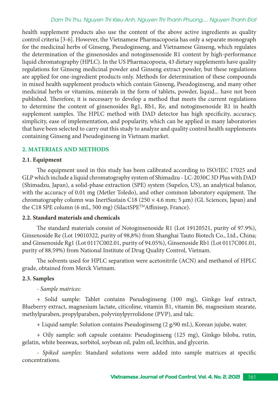 Simultaneous determination of notoginsenoside R1 and ginsenosides Rg1, Re, Rb1 in dietary supplements by HPLC-DAD trang 2