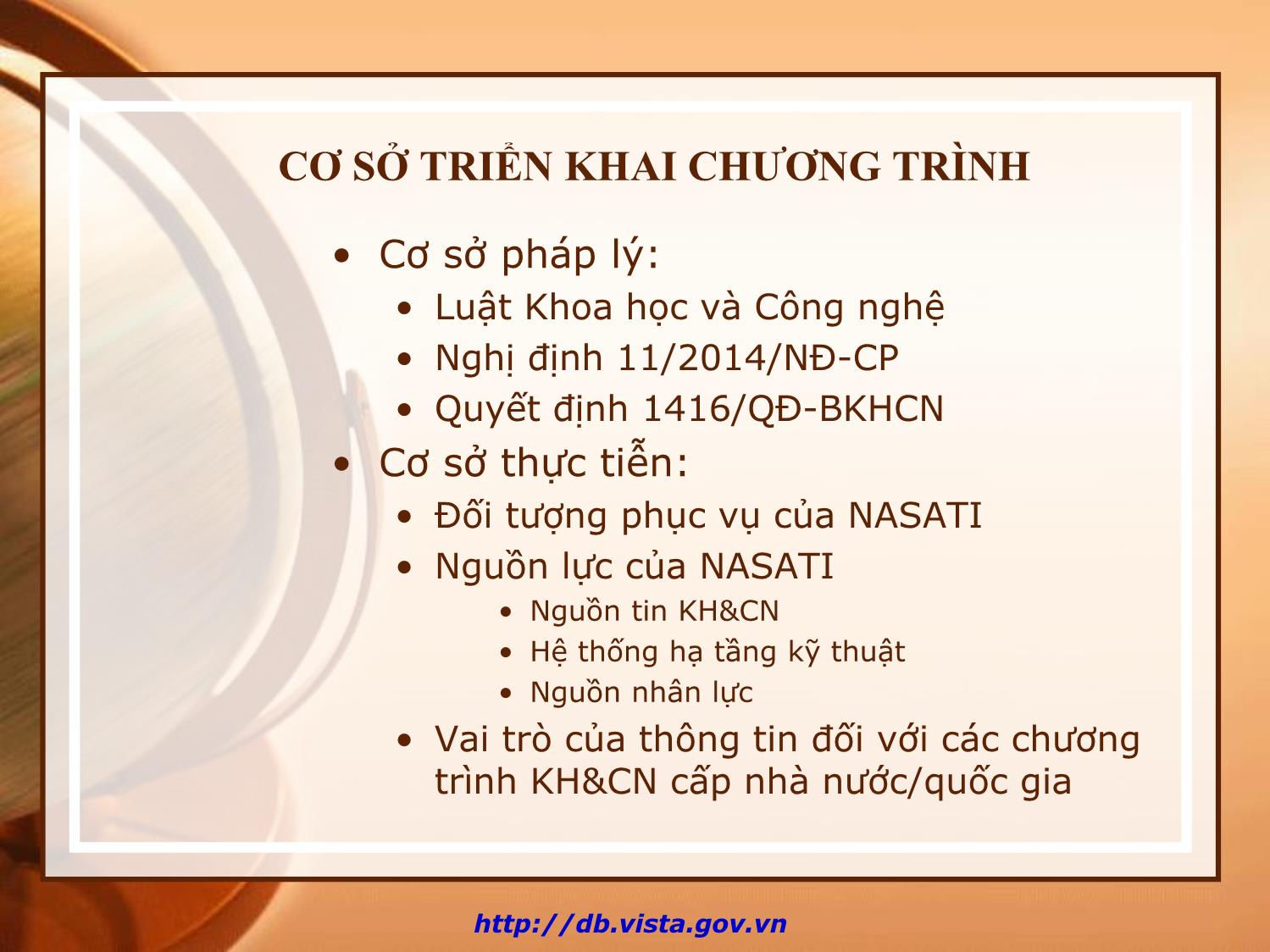 Bài giảng Đảm bảo thông tin cho các nhiệm vụ khoa học và công nghệ cấp quốc gia trang 3