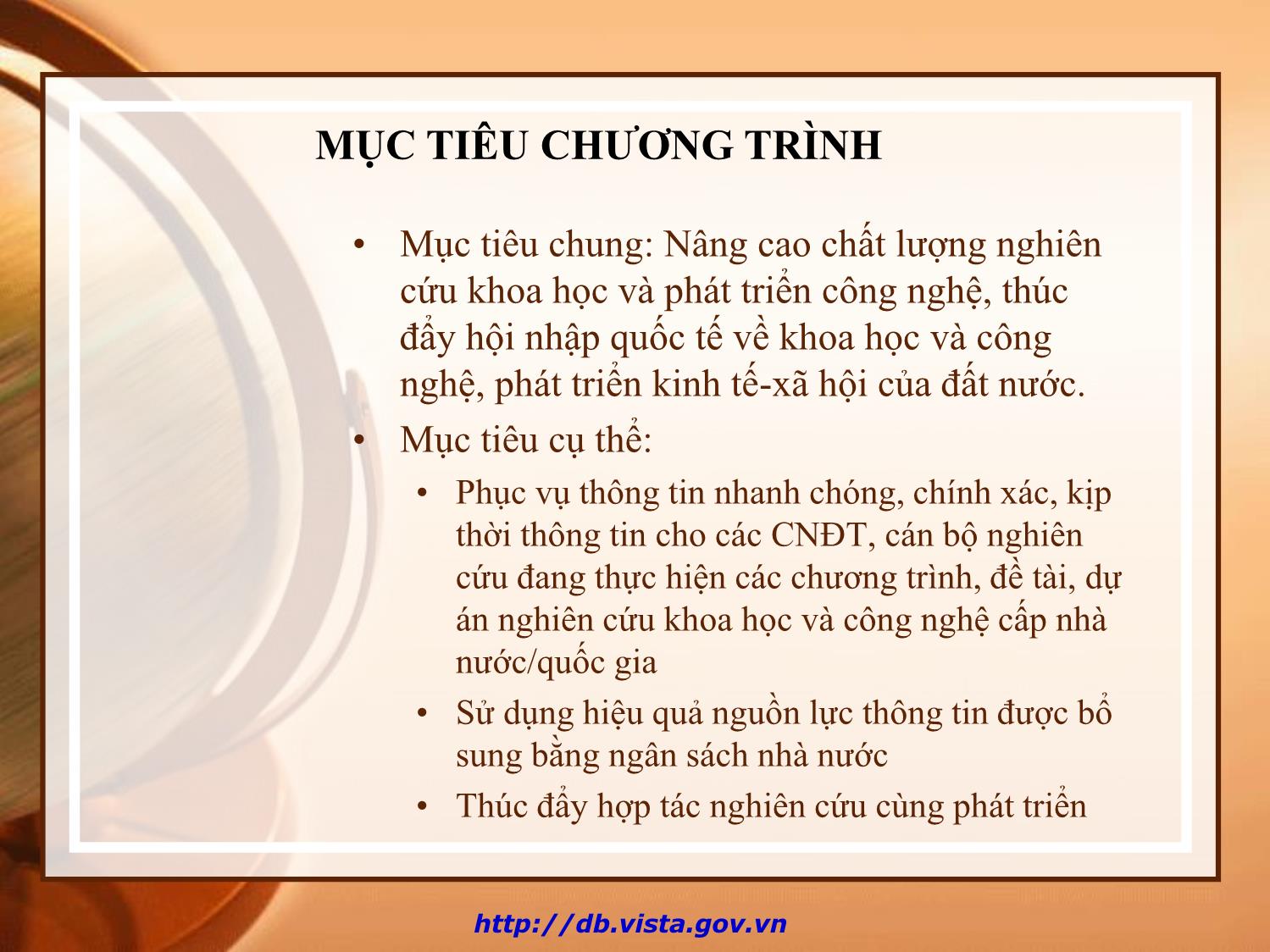 Bài giảng Đảm bảo thông tin cho các nhiệm vụ khoa học và công nghệ cấp quốc gia trang 5