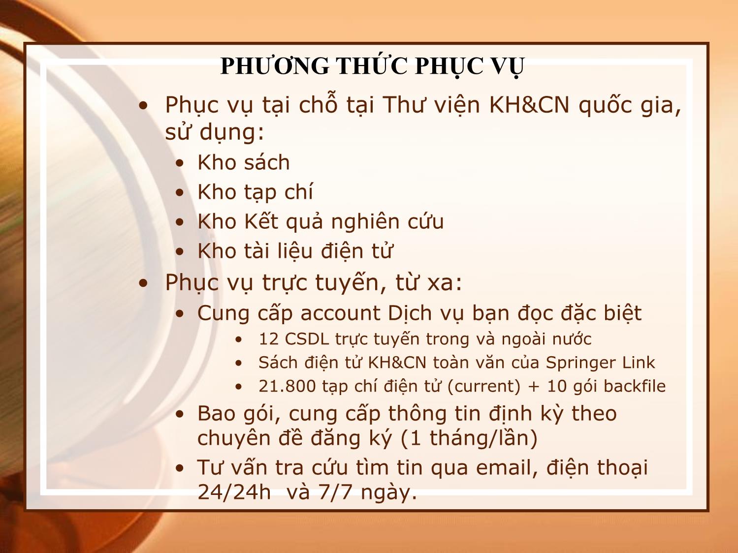 Bài giảng Đảm bảo thông tin cho các nhiệm vụ khoa học và công nghệ cấp quốc gia trang 8