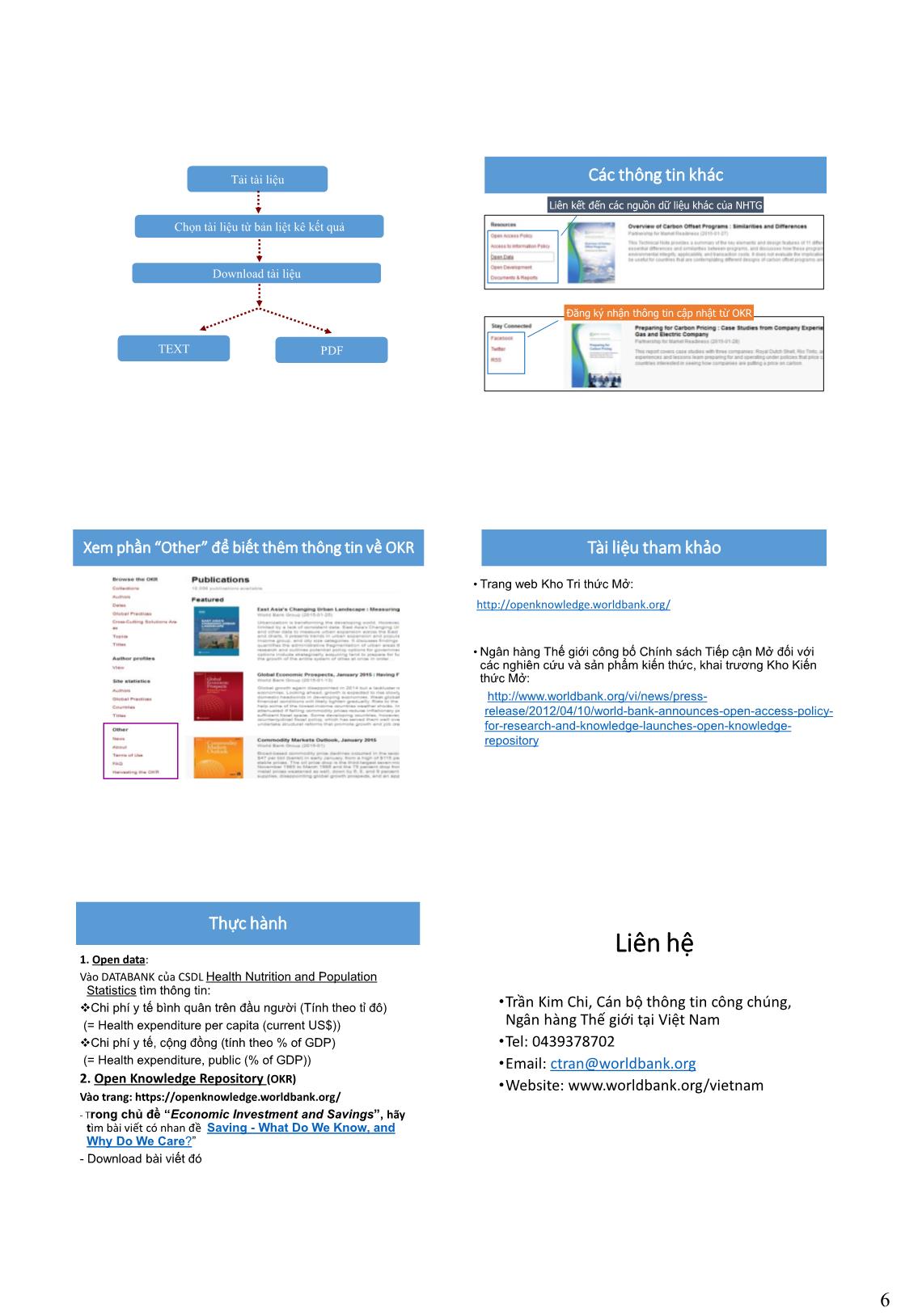Bài giảng Nguồn dữ liệu và tri thức mở ngân hàng thế giới trang 6