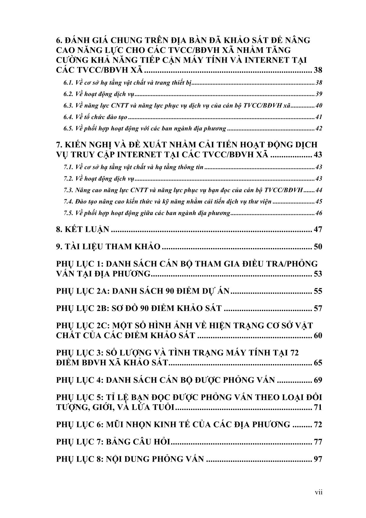 Báo cáo khảo sát nhu cầu đào tạo hệ thống thư viện công cộngvà điểm bưu điện văn hoá xã tại 3 tỉnh Thái Nguyên, Nghệ An và Trà Vinh trang 9