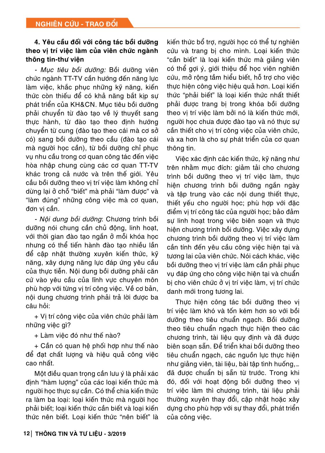 Bồi dưỡng viên chức ngành thông tin -Thư viện theo vị trí việc làm trong kỷ nguyên số trang 5