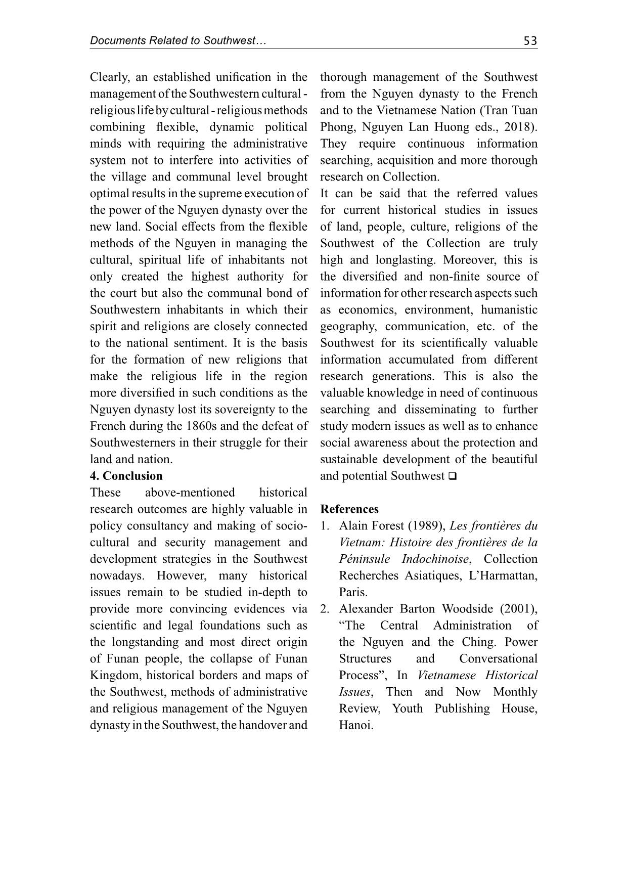 Documents related to southwest of Viet Nam at the social sciences library and their values for studying the region history today trang 8