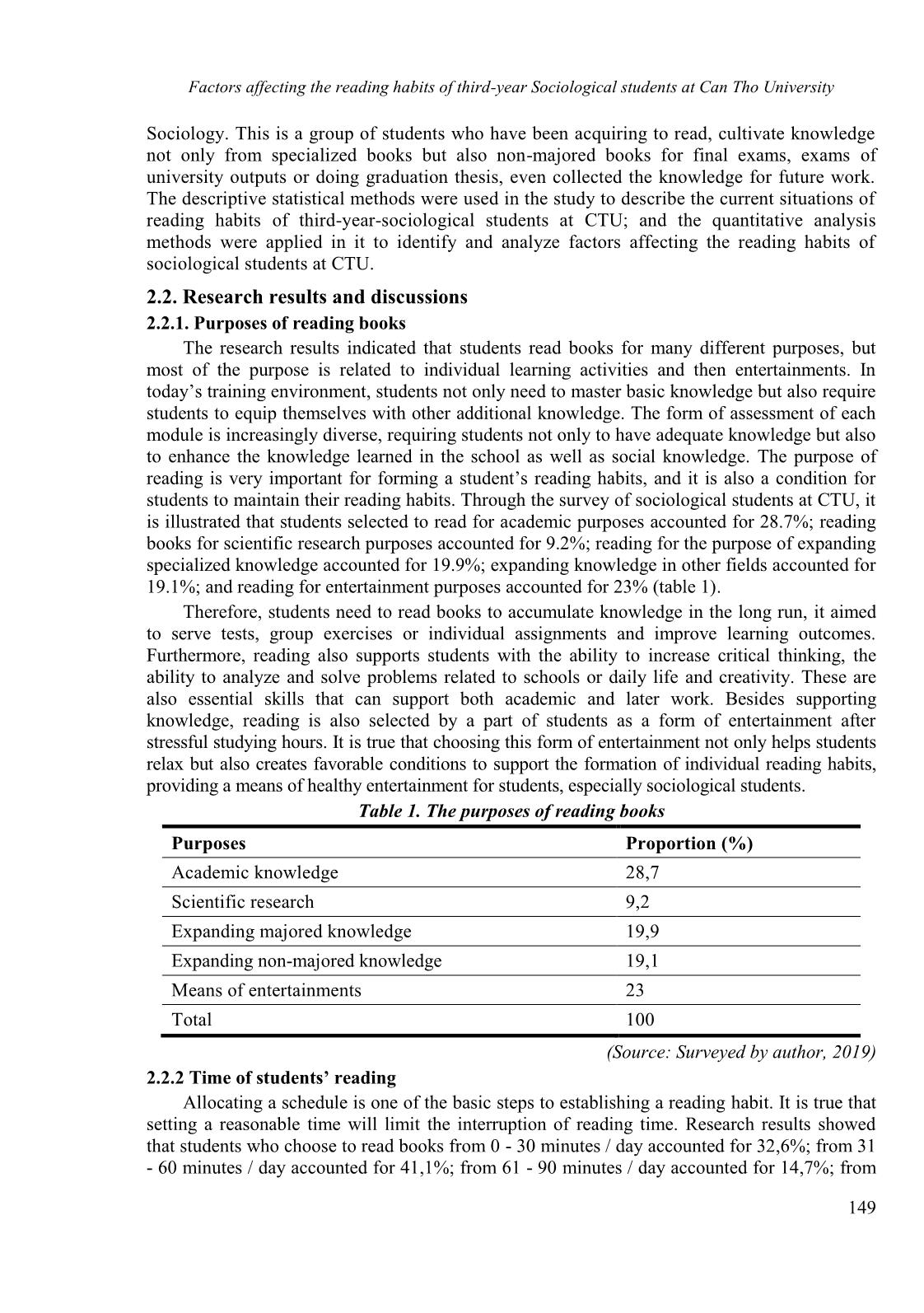 Factors affecting the reading habits of third-year-sociological students at Can Tho university trang 3