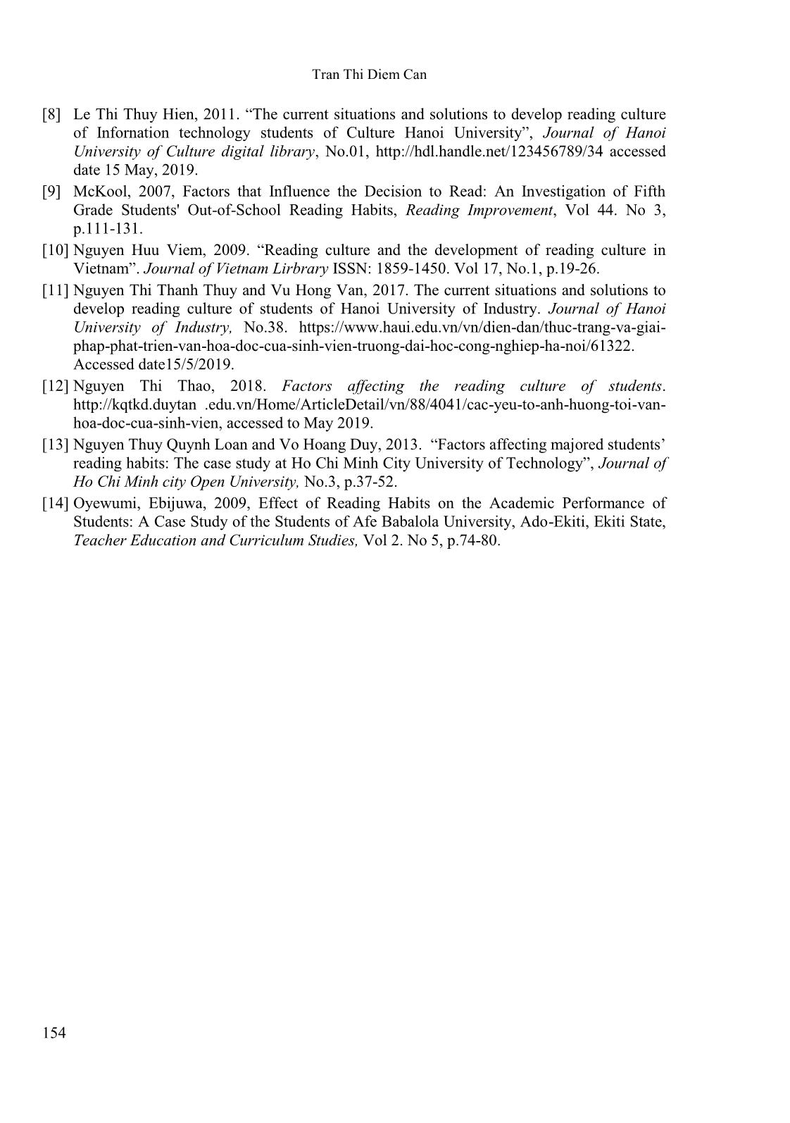 Factors affecting the reading habits of third-year-sociological students at Can Tho university trang 8