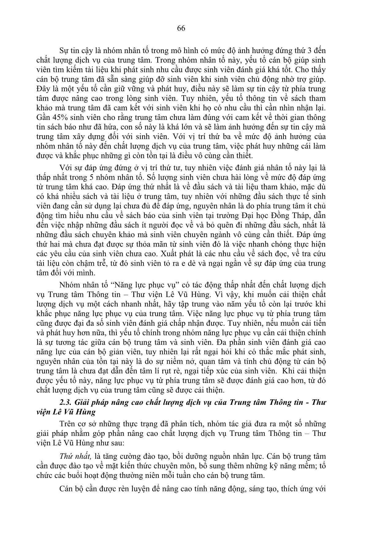 Giải pháp nâng cao chất lượng dịch vụ của trung tâm thông tin - Thư viện Lê Vũ Hùng tại trường Đại học Đồng Tháp trang 6