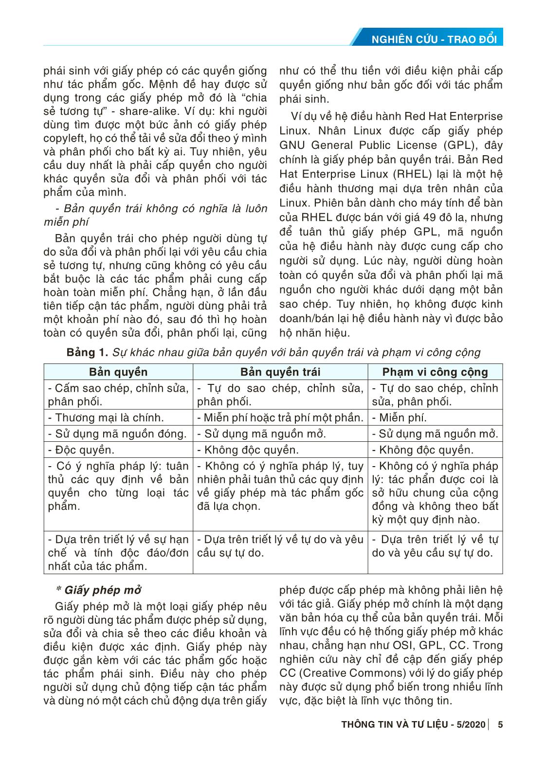Giấy phép mở - Nền tảng hỗ trợ chia sẻ tài nguyên thông tin số và truy cập mở tại Việt Nam trang 3