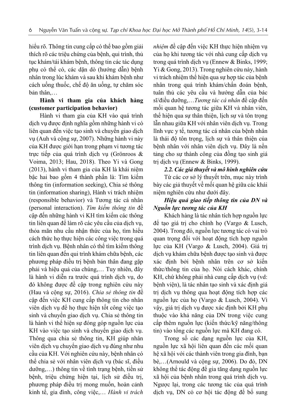Hiệu quả giao tiếp thông tin của doanh nghiệp và hành vi tham gia đồng tạo sinh giá trị của khách hàng: Vai trò của nguồn lực tương tác của khách hàng trang 4