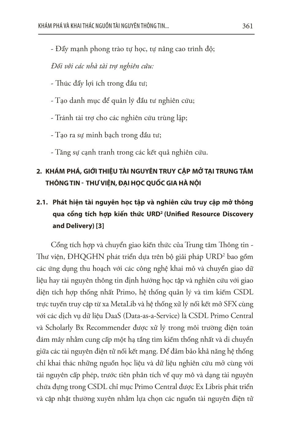 Khám phá và khai thác nguồn tài nguyên thông tin truy cập mở tại trung tâm thông tin – thư viện, Đại học quốc gia Hà Nội trang 4