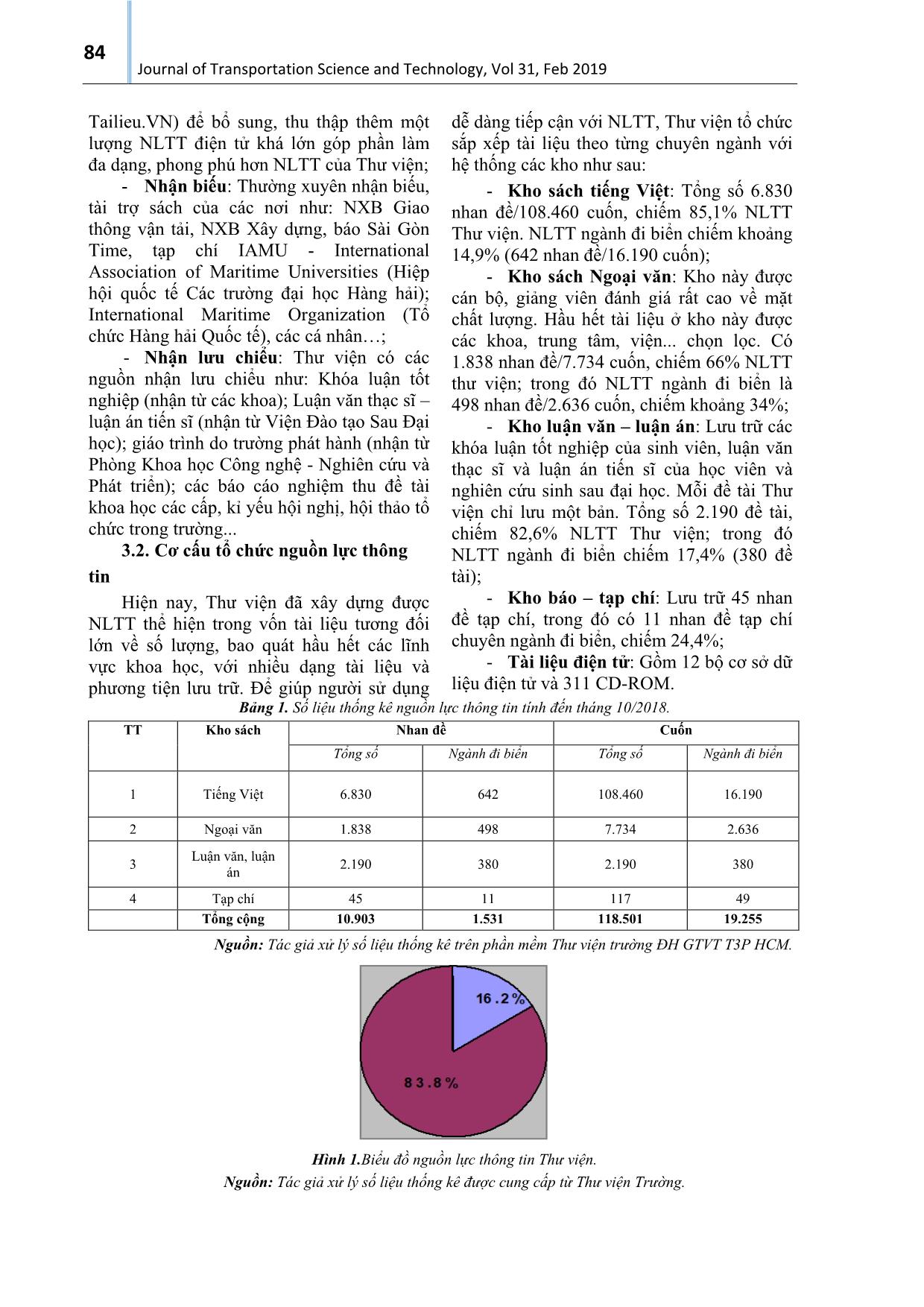 Một số giải pháp nâng cao chất lượng nguồn lực thông tin ngành đi biển phục vụ đào tạo và nghiên cứu khoa học tại thư viện trường đại học giao thông vận tải thành phồ Hồ Chí Minh trang 3