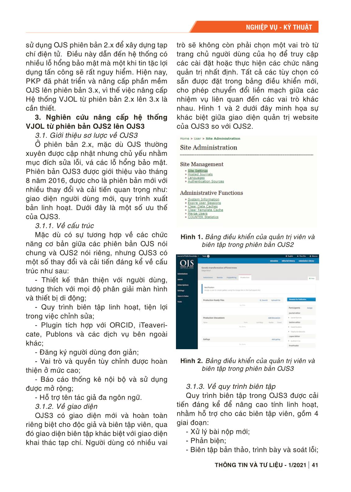 Nâng cấp phần mềm quản lý hệ thống tạp chí khoa học Việt Nam trực tuyến (vjol) từ phiên bản ojs2.x lên ojs3.x tại cục thông tin khoa học và công nghệ quốc gia trang 3
