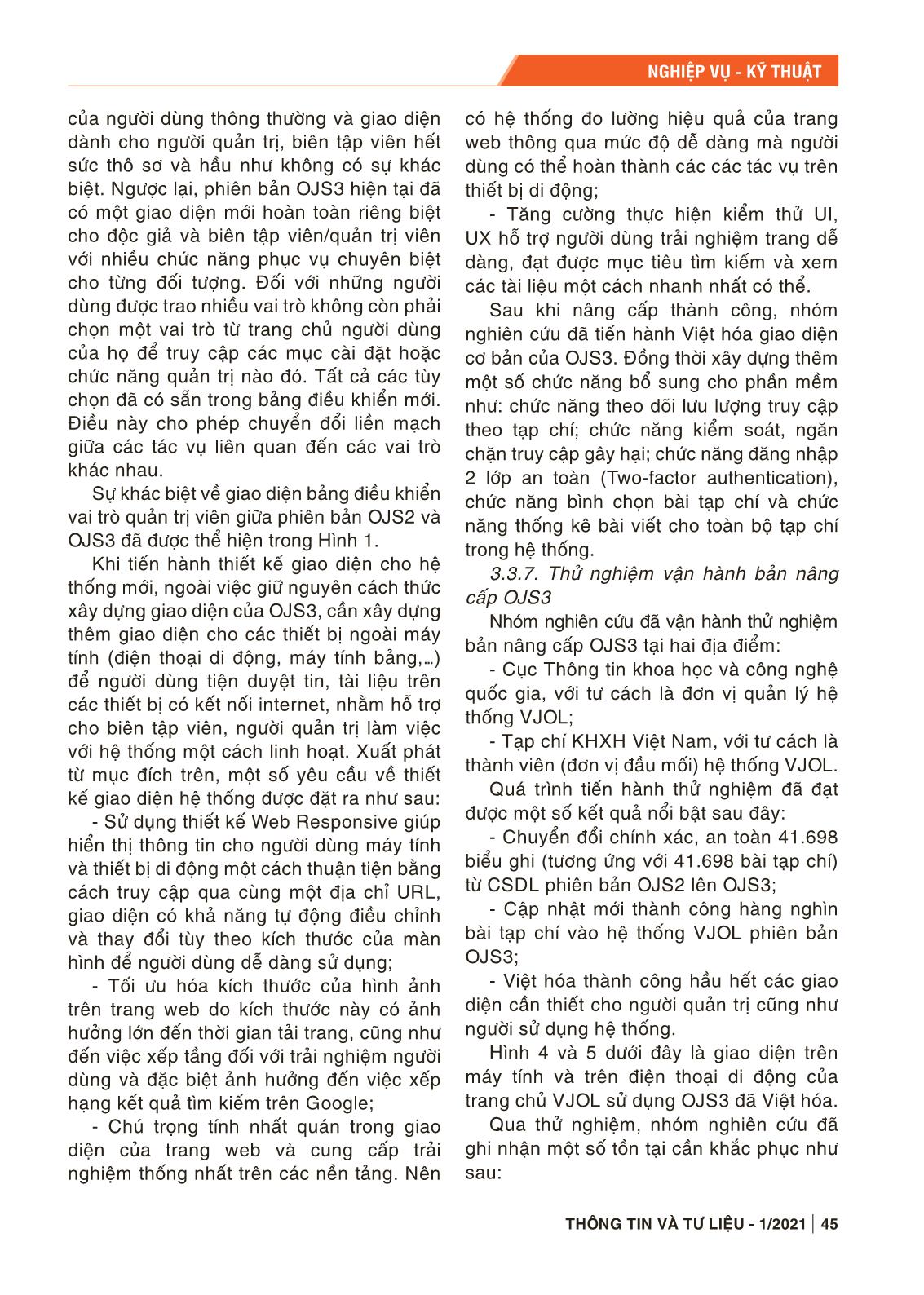 Nâng cấp phần mềm quản lý hệ thống tạp chí khoa học Việt Nam trực tuyến (vjol) từ phiên bản ojs2.x lên ojs3.x tại cục thông tin khoa học và công nghệ quốc gia trang 7