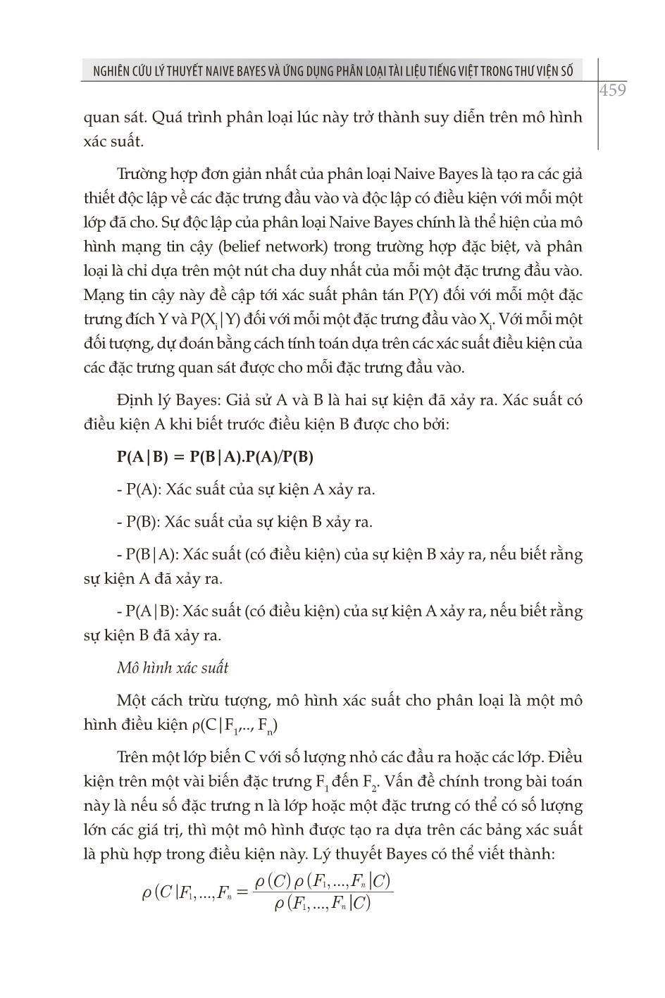 Nghiên cứu lý thuyết Naive Bayes và ứng dụng phân loại tài liệu tiếng Việt trong thư viện số trang 3