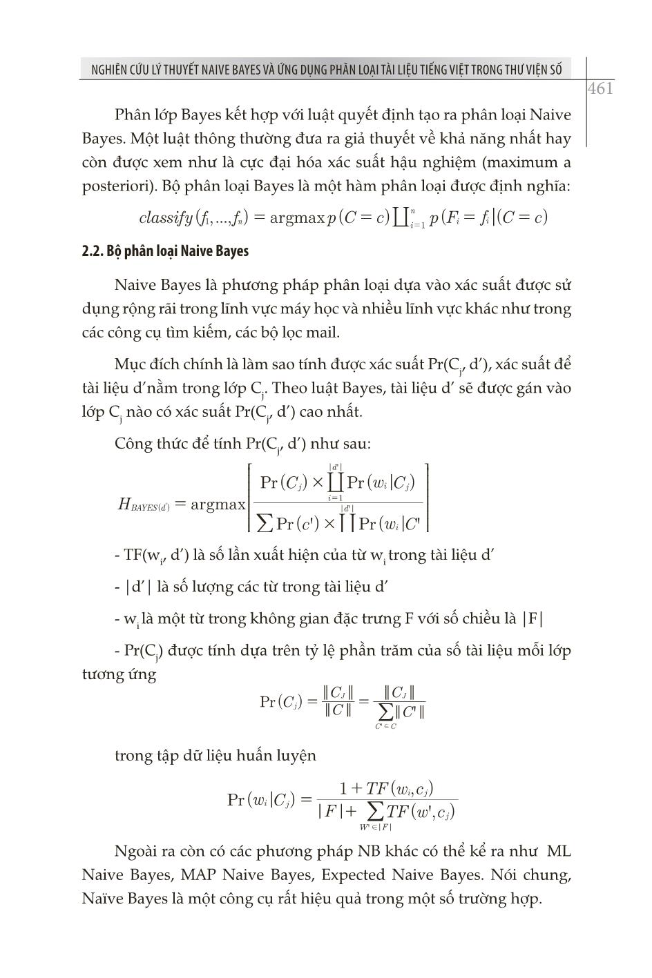 Nghiên cứu lý thuyết Naive Bayes và ứng dụng phân loại tài liệu tiếng Việt trong thư viện số trang 5