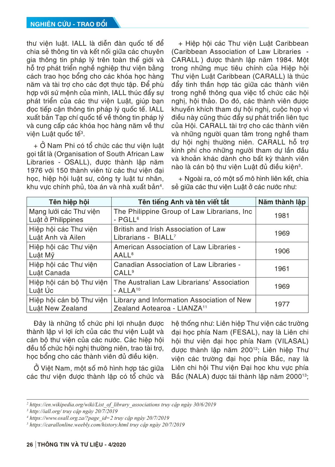 Nghiên cứu xây dựng mô hình liên kết, chia sẻ tài nguyên và dịch vụ thư viện giữa các thư viện luật ở Việt Nam trang 2