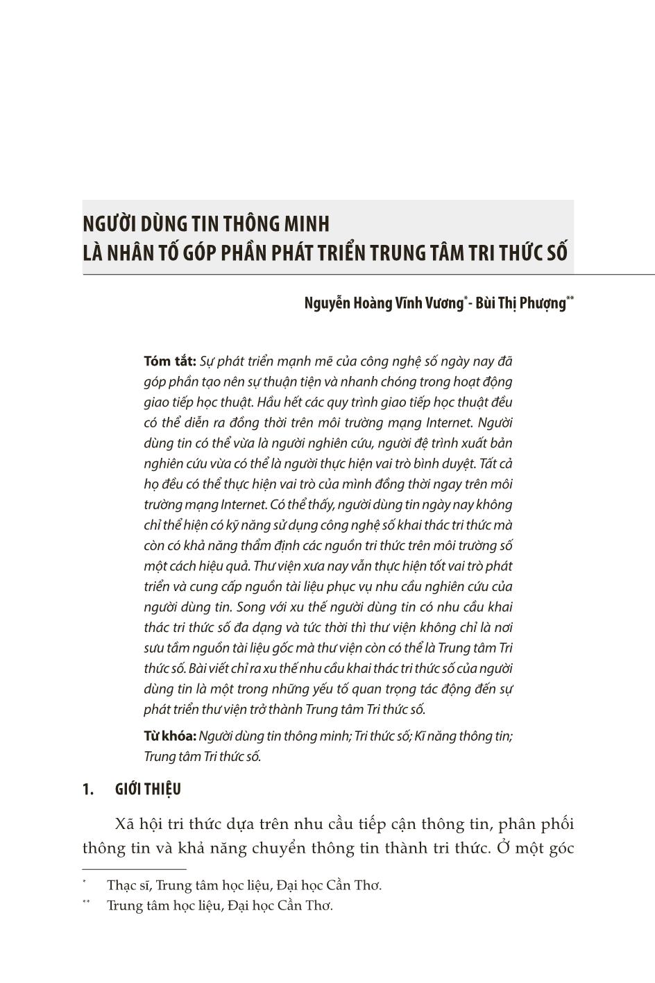 Người dùng tin thông minh là nhân tố góp phần phát triển trung tâm tri thức số trang 1