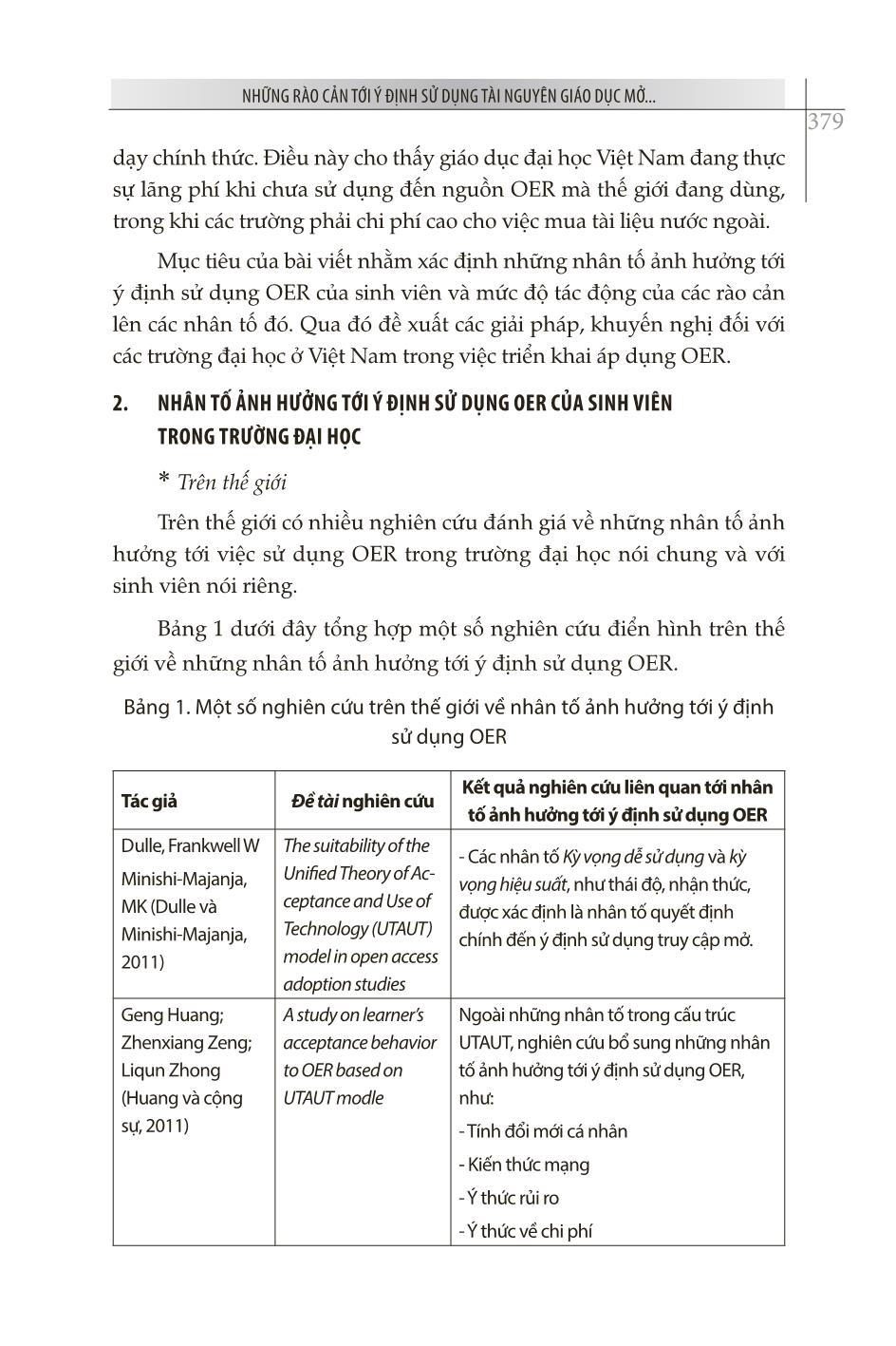 Những rào cản tới ý định sử dụng tài nguyên giáo dục mở của sinh viên tại một số trường đại học ở Việt Nam trang 3