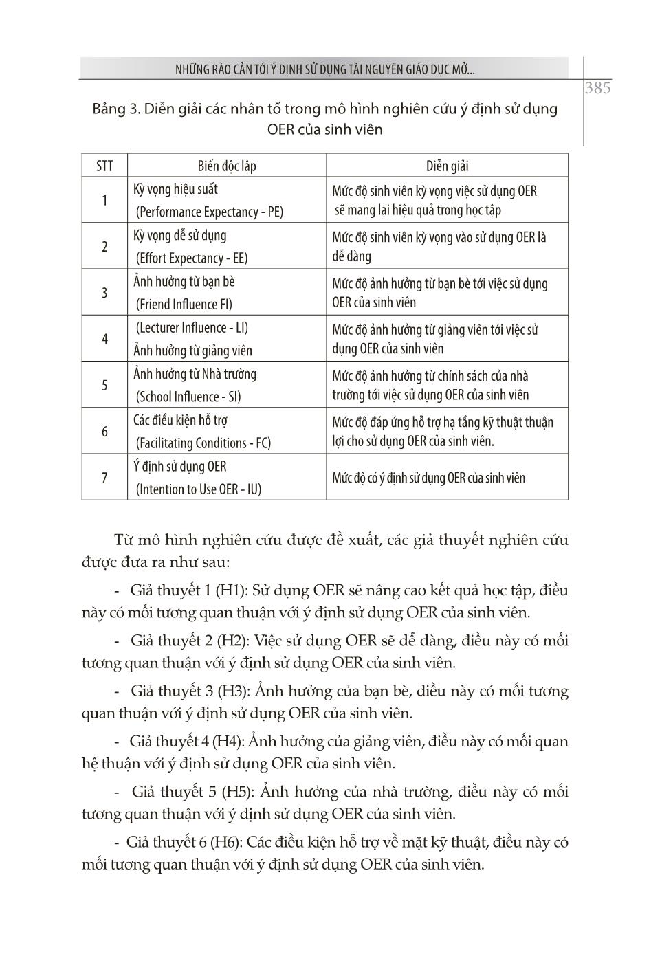 Những rào cản tới ý định sử dụng tài nguyên giáo dục mở của sinh viên tại một số trường đại học ở Việt Nam trang 9