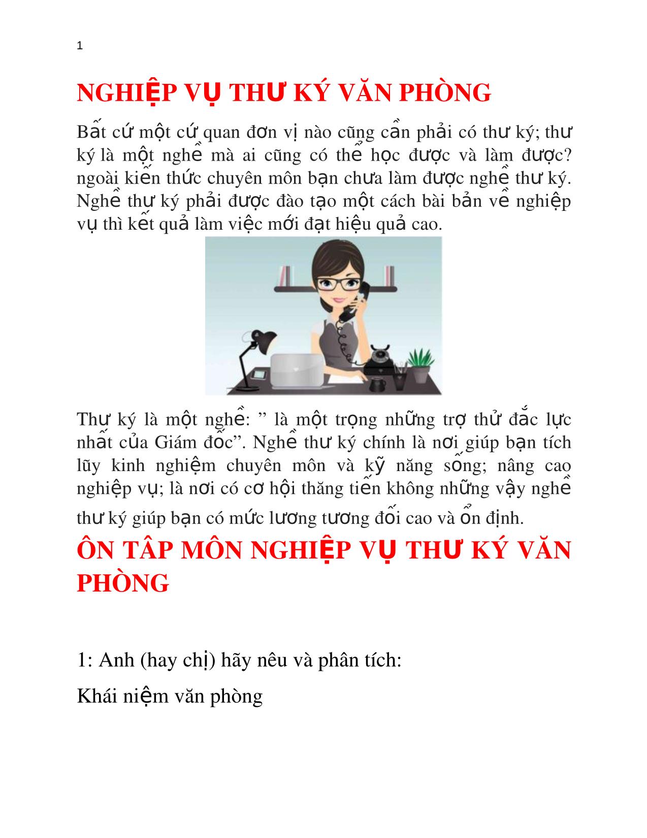 Nghiệp vụ thư ký văn phòng trang 1