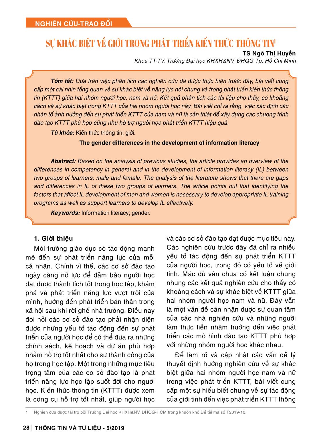 Sự khác biệt về giới trong phát triển kiến thức thông tin trang 1