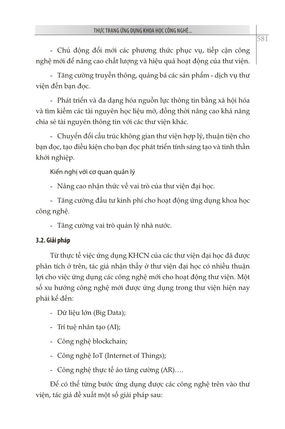 Thực trạng ứng dụng khoa học công nghệ trong hoạt động thư viện đại học ở Việt Nam - kiến nghị và giải pháp trang 9