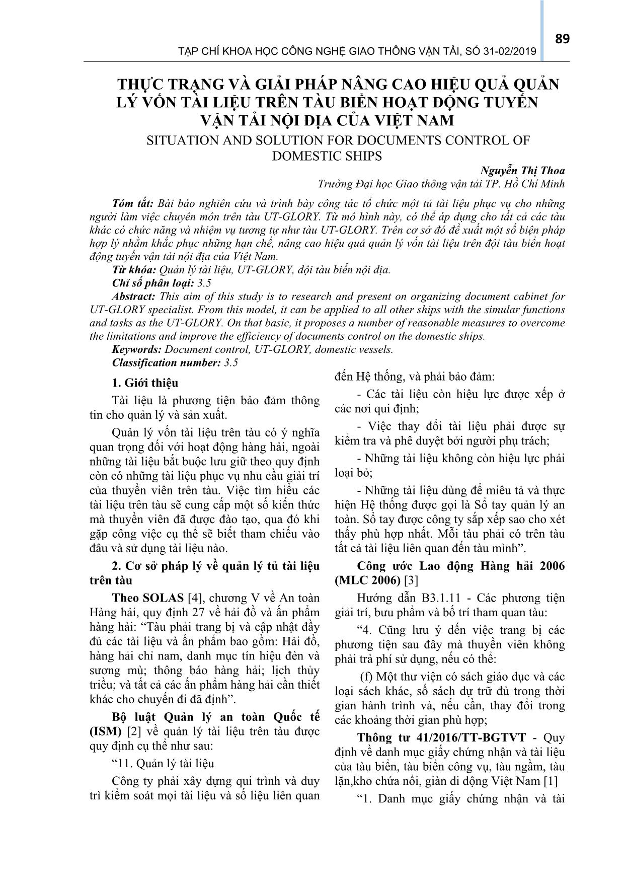 Thực trạng và giải pháp nâng cao hiệu quả quản lý vốn tài liệu trên tàu biển hoạt động tuyến vận tải nội địa của Việt Nam trang 1