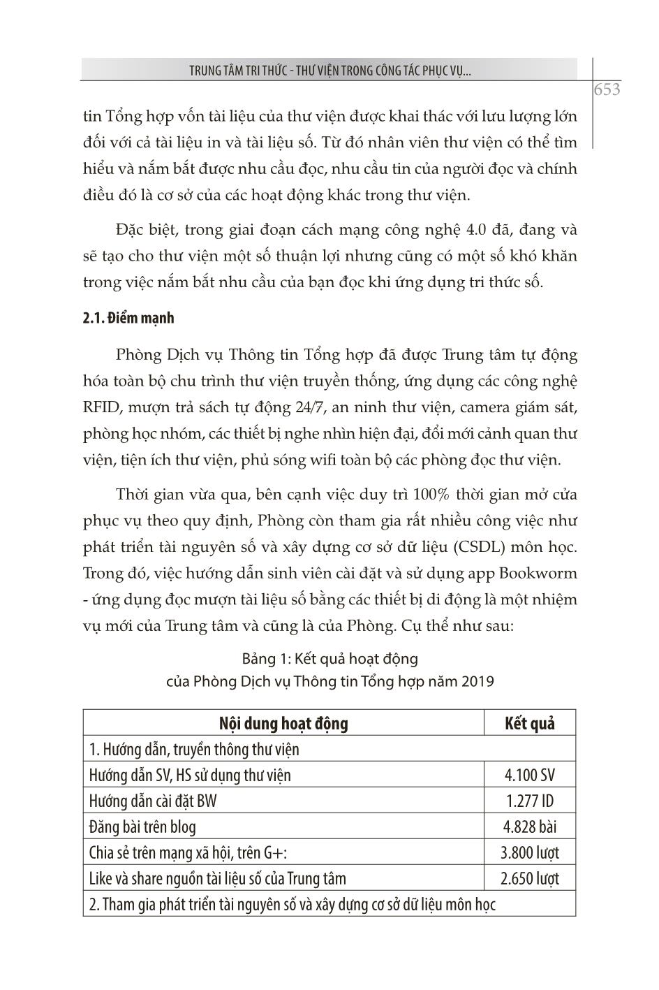 Trung tâm tri thức - Thư viện trong công tác phục vụ người dùng tin: Nghiên cứu tại phòng dịch vụ thông tin tổng hợp, VNU-LIC trang 5