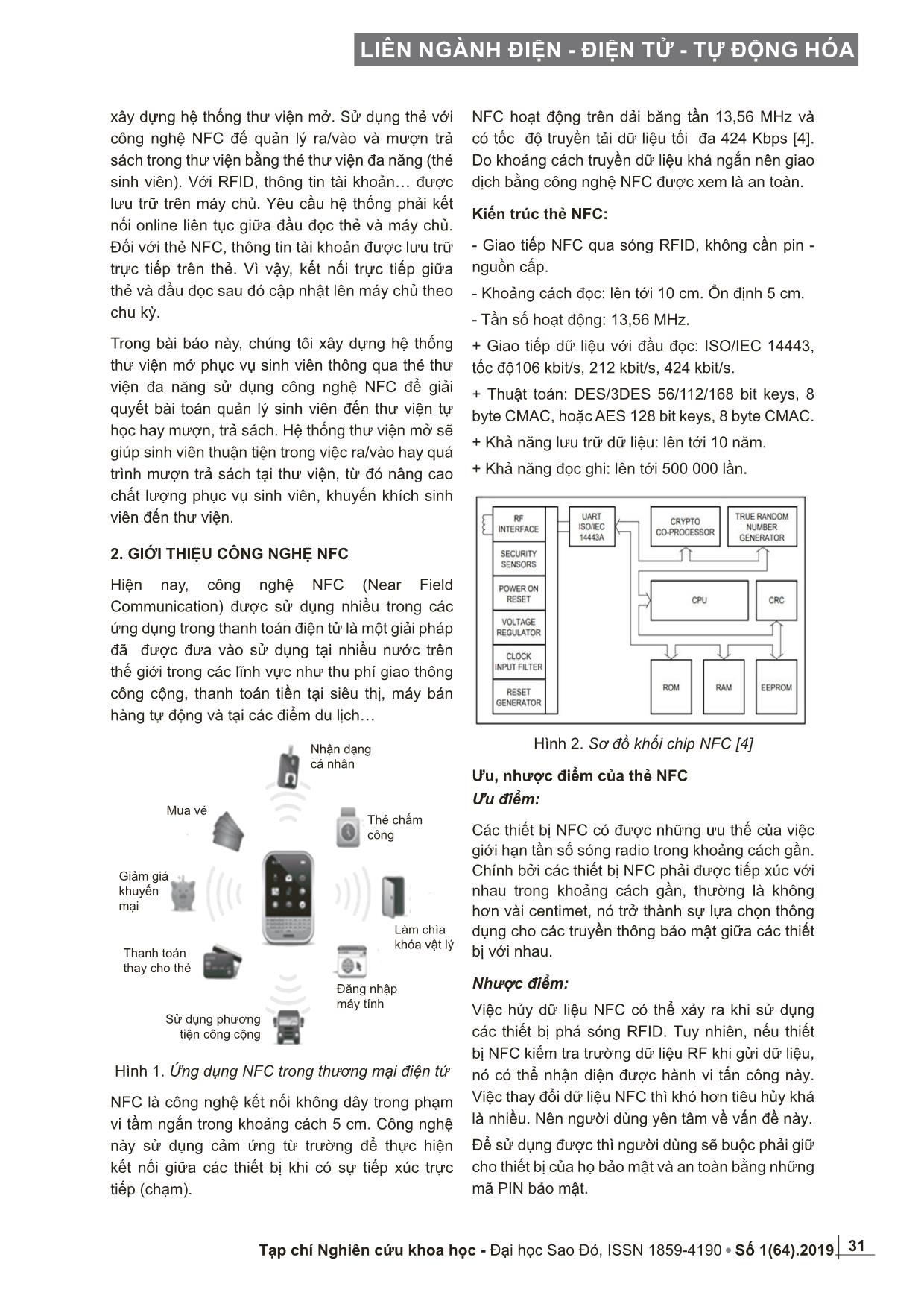 Ứng dụng công nghệ NFC xây dựng hệ thống thư viện mở quản lý sinh viên đến thư viện bằng thẻ thư viện đa năng trang 2