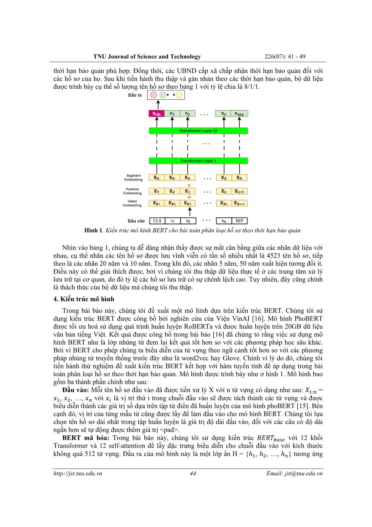 Ứng dụng mô hình Bert cho bài toán phân loại hồ sơ theo thời hạn bảo quản trang 4