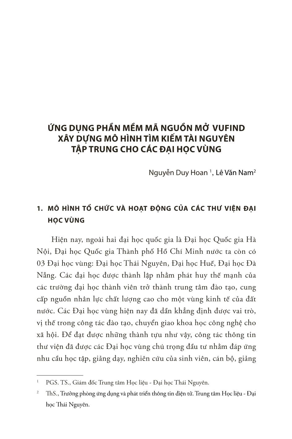 Ứng dụng phần mềm mã nguồn mở Vufind xây dựng mô hình tìm kiếm tài nguyên tập trung cho các Đại học vùng trang 1