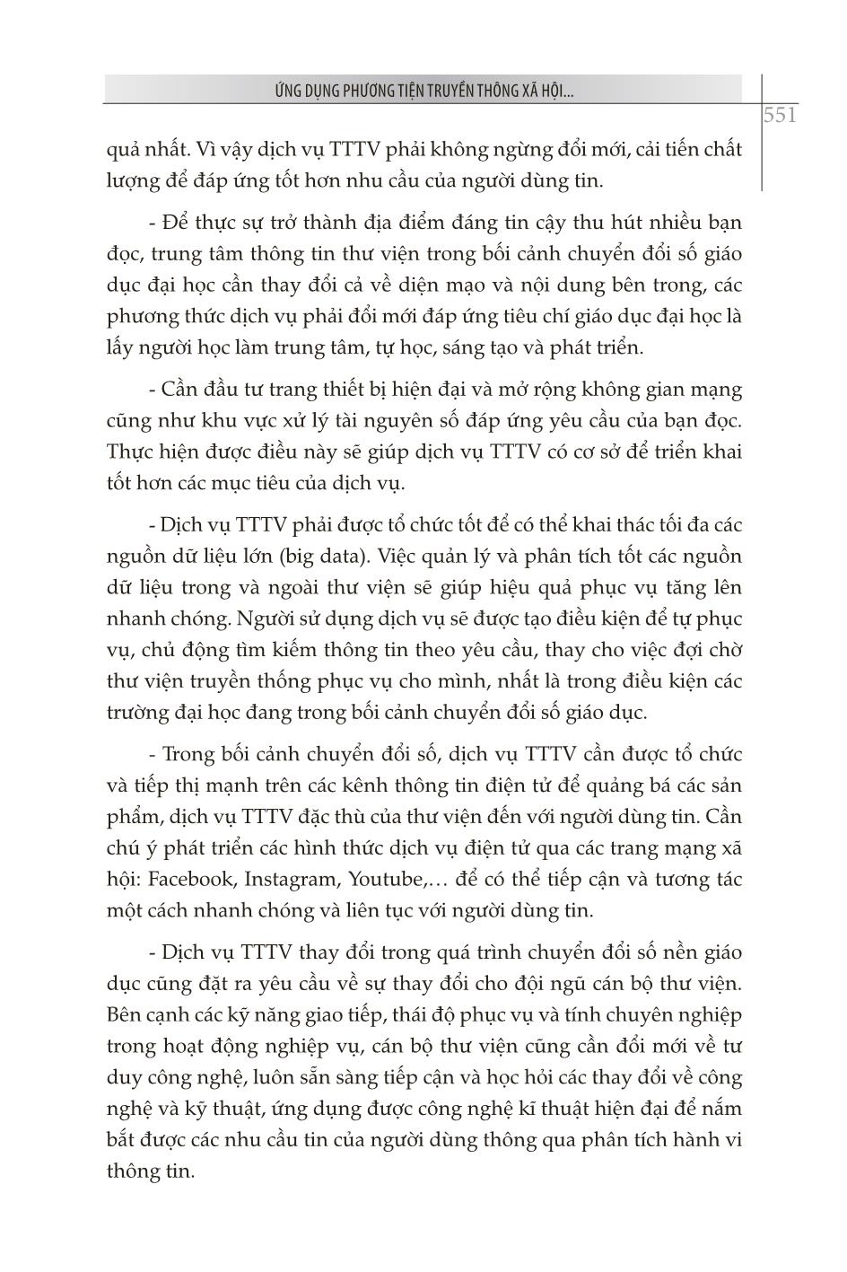 Ứng dụng phương tiện truyền thông xã hội để tiếp thị dịch vụ thông tin – thư viện đáp ứng yêu cầu chuyển đổi số trong giáo dục đại học trang 5